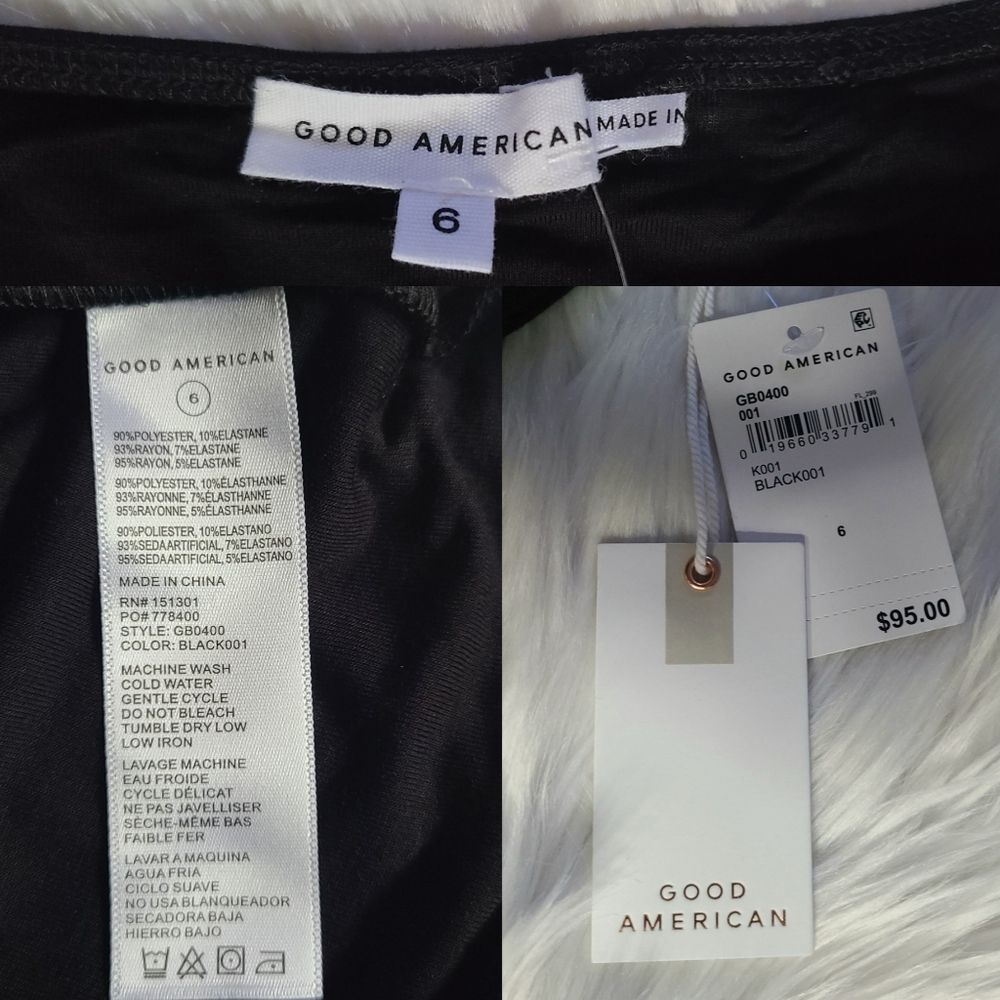 NWT|Good American Black Off Shoulder Cut Out Bodysuit, 6 - Picture 10 of 10